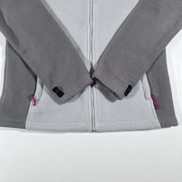 The North Face Full Zip Grey Two Tone Fleece Jacket Women's S/P - Picture 2 of 9